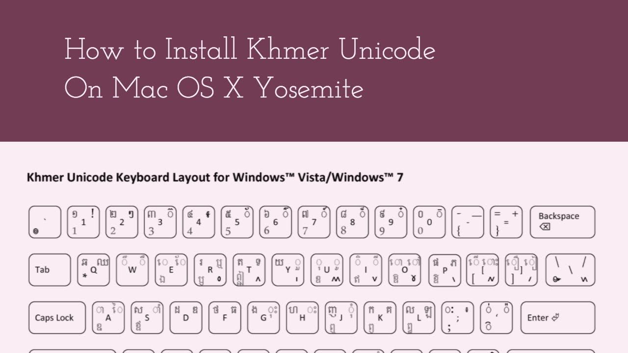 Download Khmer Unicode Keyboard For Mac