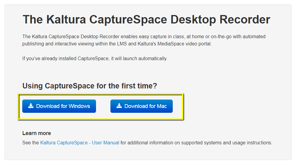 Kaltura Capturespace Desktop Recorder Download Mac